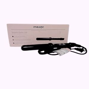 Eva NYC Tourmaline Ceramic Clip-Free Curler curling iron Black perfect for hair